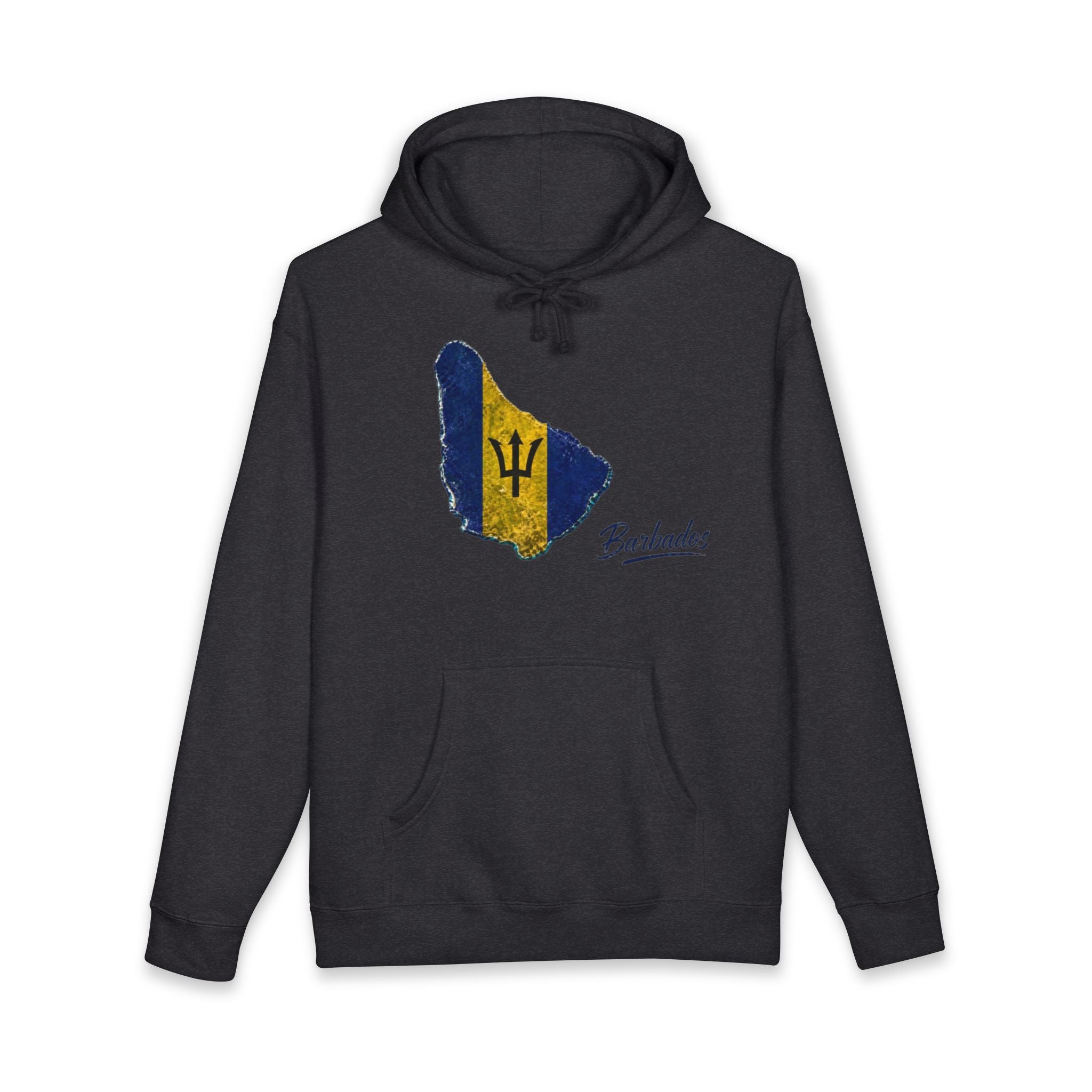 Barbados Flag Map Men Hoodie — Vintage Island Pride Pullover