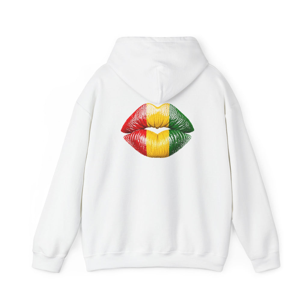 Flag Lip Print Hoodie — Ghana Flag Kiss Graphic Hooded Sweatshirt