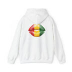 Flag Lip Print Hoodie — Ghana Flag Kiss Graphic Hooded Sweatshirt
