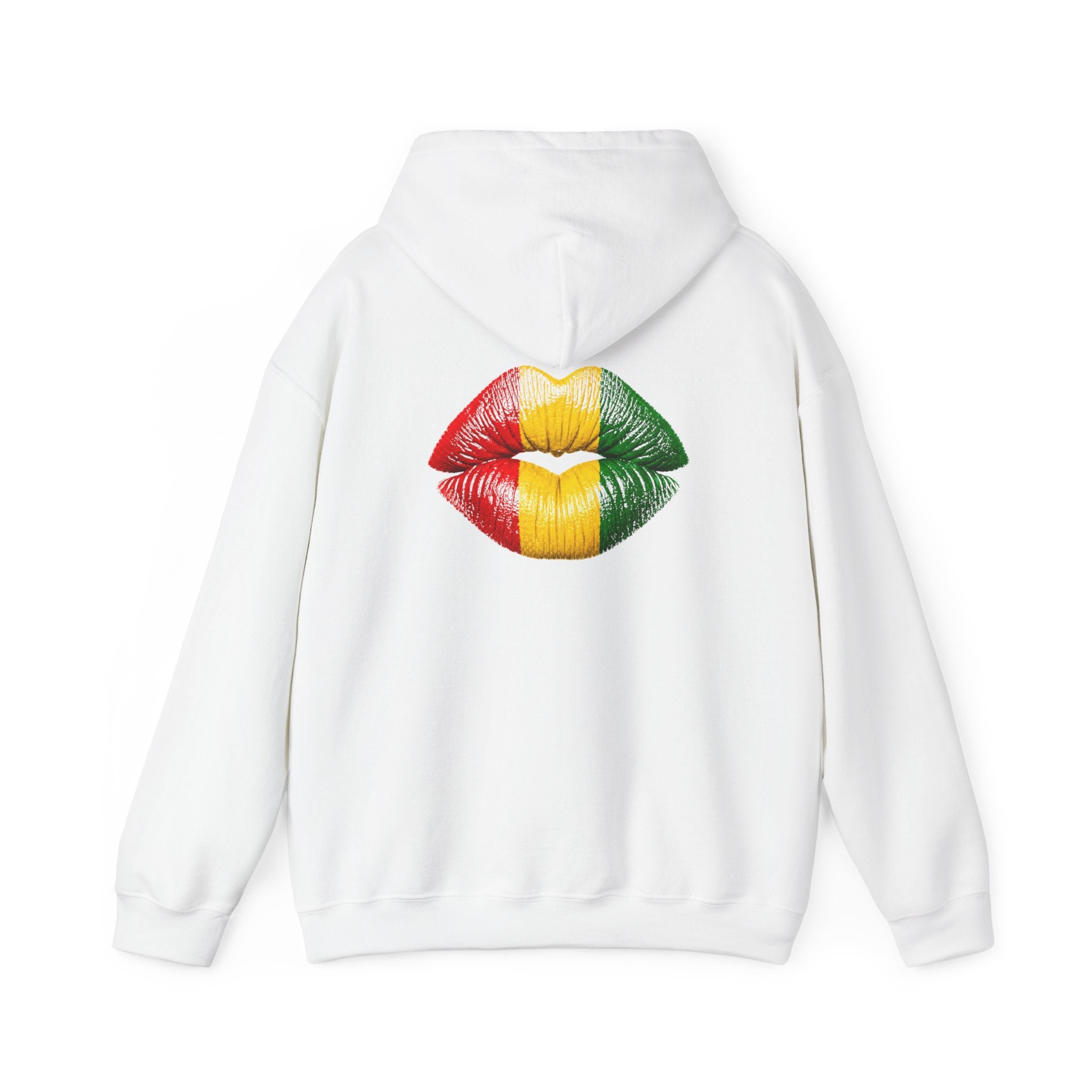 Flag Lip Print Hoodie — Ghana Flag Kiss Graphic Hooded Sweatshirt