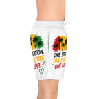 One Station One Culture One Love Men Swim Shorts — Rasta Palm Beach Trunks