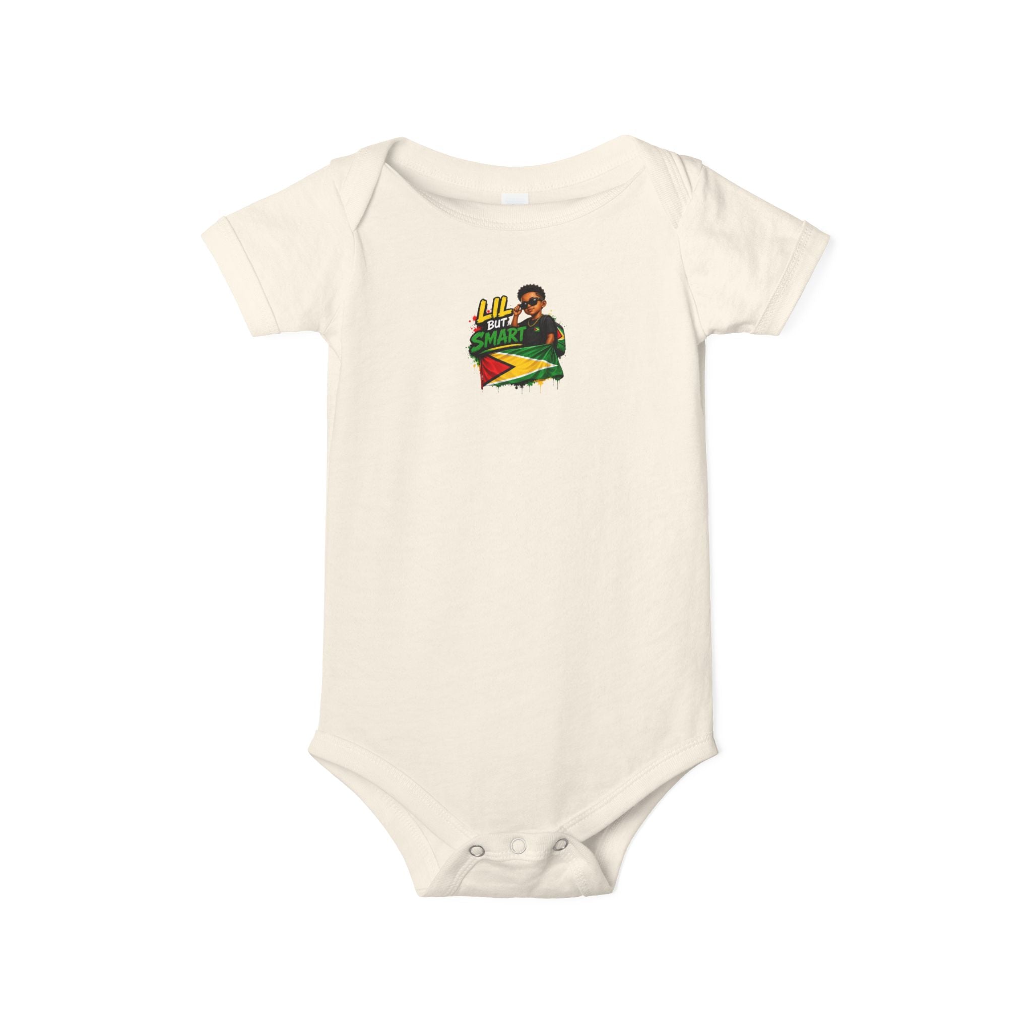 Infant Onesie with Reggae Dad & Guyana Flag Design — Cute Baby Bodysuit