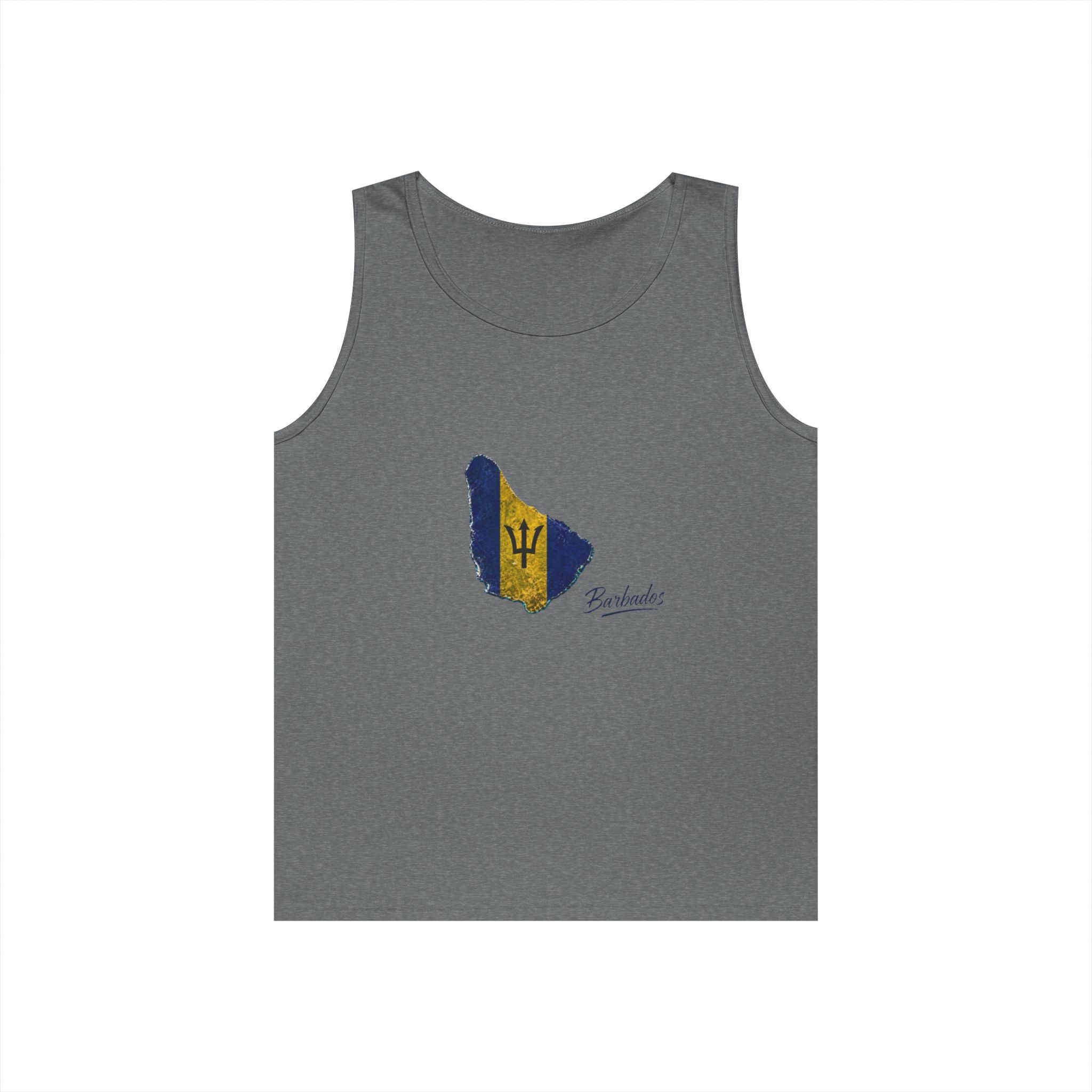 Barbados Flag Men Outline Tank — Island Pride Barbados Graphic Tank Top