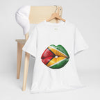 Reggae Flag Kiss T-Shirt — Jamaican Colors Lip Print Tee
