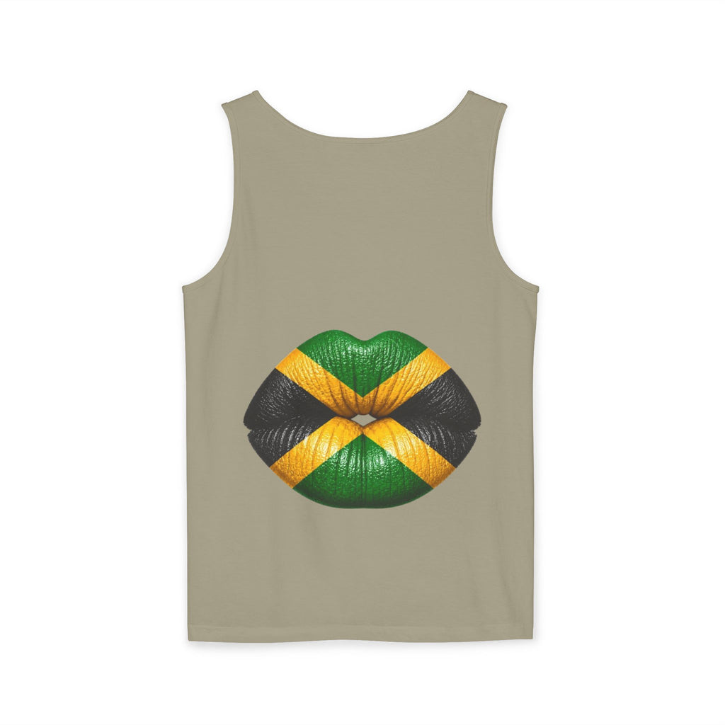 Jamaica Flag Kiss Tank Top — Jamaican Pride Lip Print