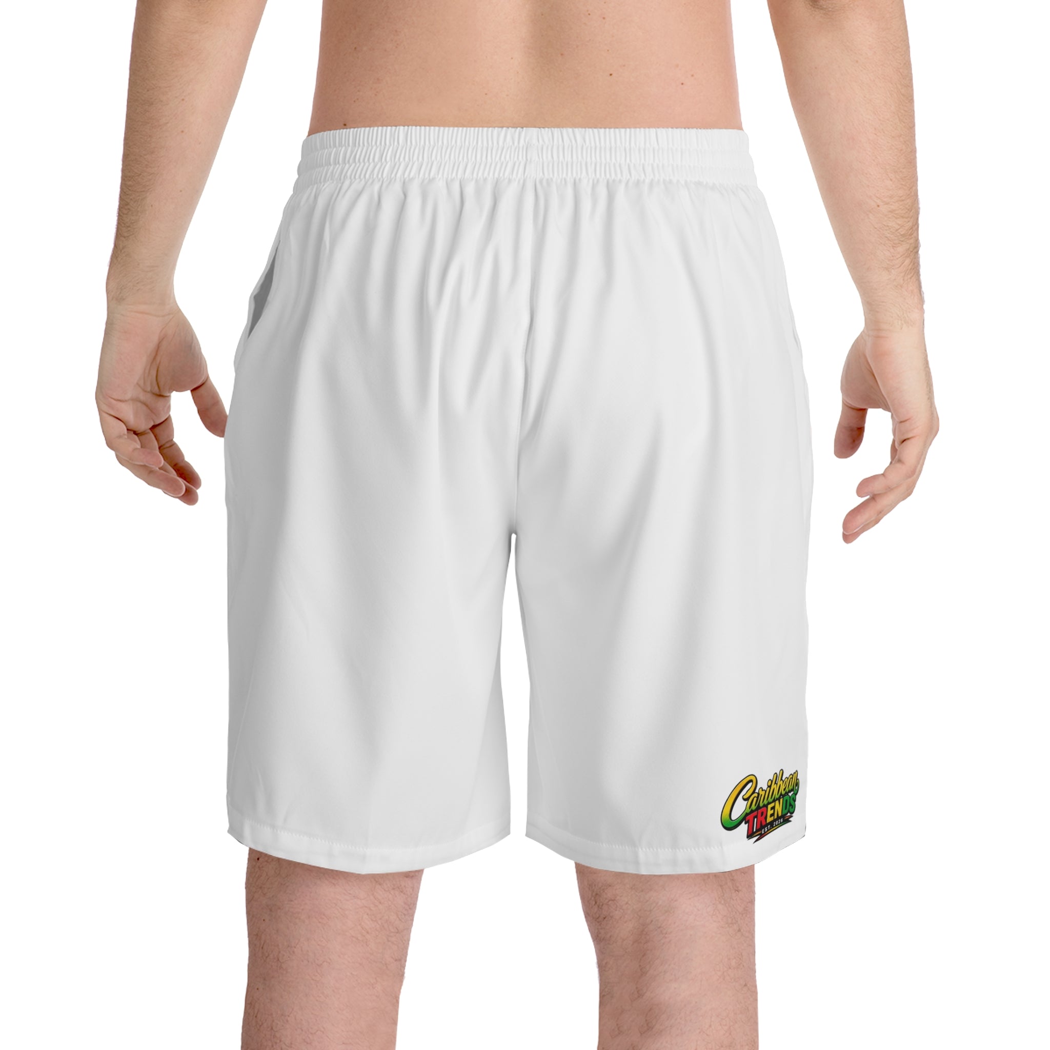 Barbados Flag Beach Shorts — Men's Island Swim Trunks
