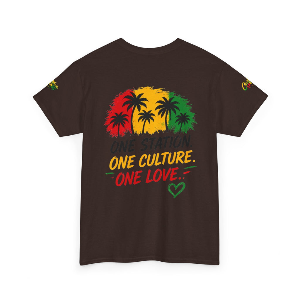 One Station One Culture One Love Men T-Shirt — Reggae Palm Tree Rasta Graphic Tee
