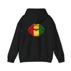 Flag Lip Print Hoodie — Ghana Flag Kiss Graphic Hooded Sweatshirt