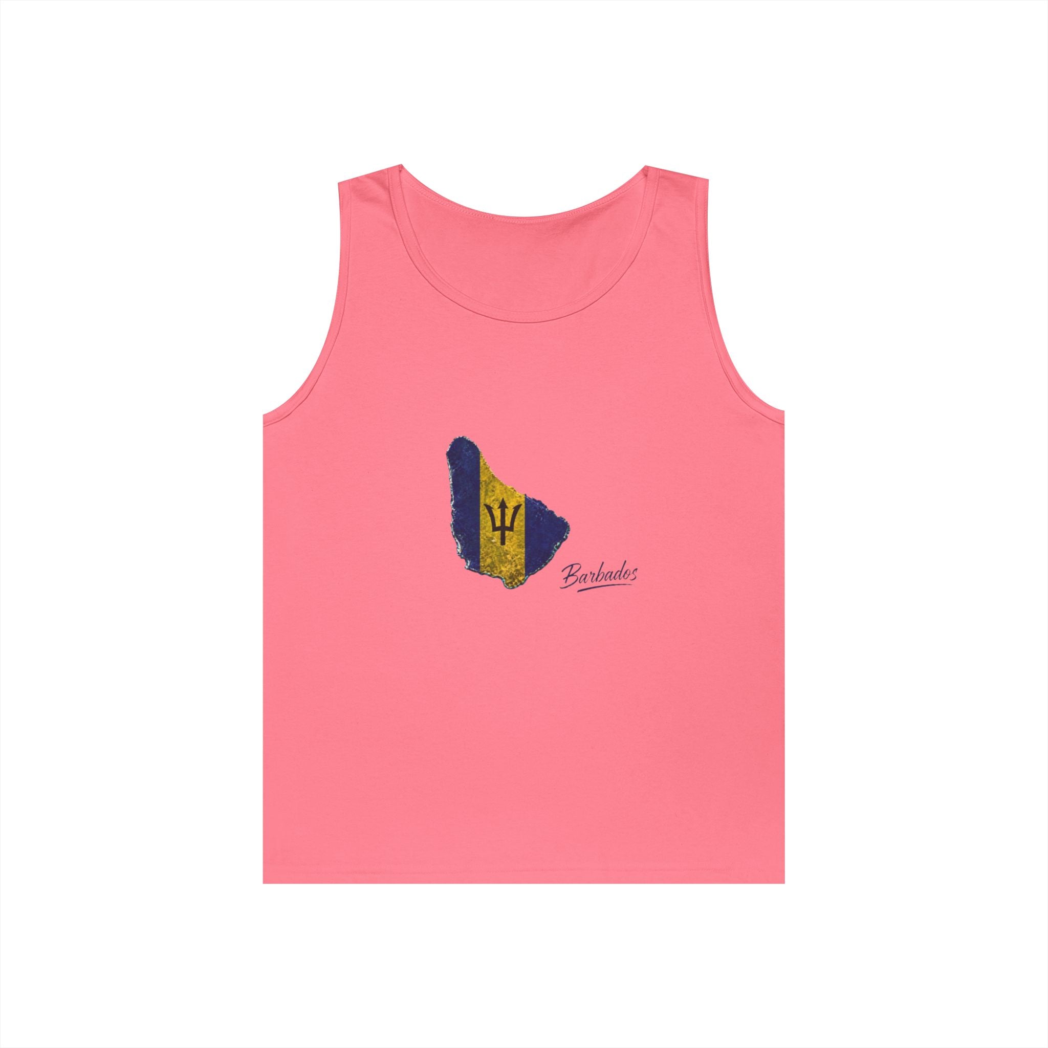 Barbados Flag Men Outline Tank — Island Pride Barbados Graphic Tank Top