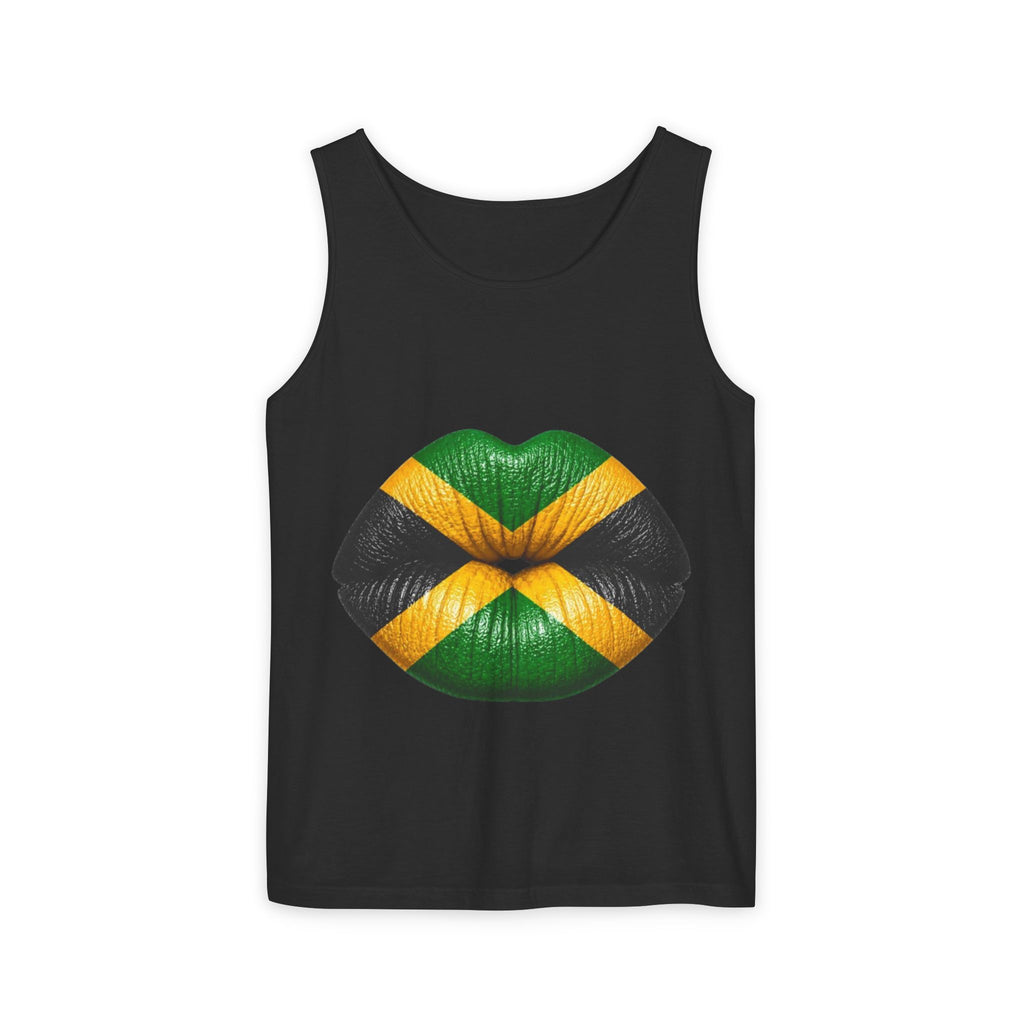 Jamaica Flag Kiss Tank Top — Jamaican Pride Lip Print
