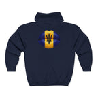 Barbados Flag Lip Print Zip Hoodie