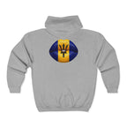 Barbados Flag Lip Print Zip Hoodie
