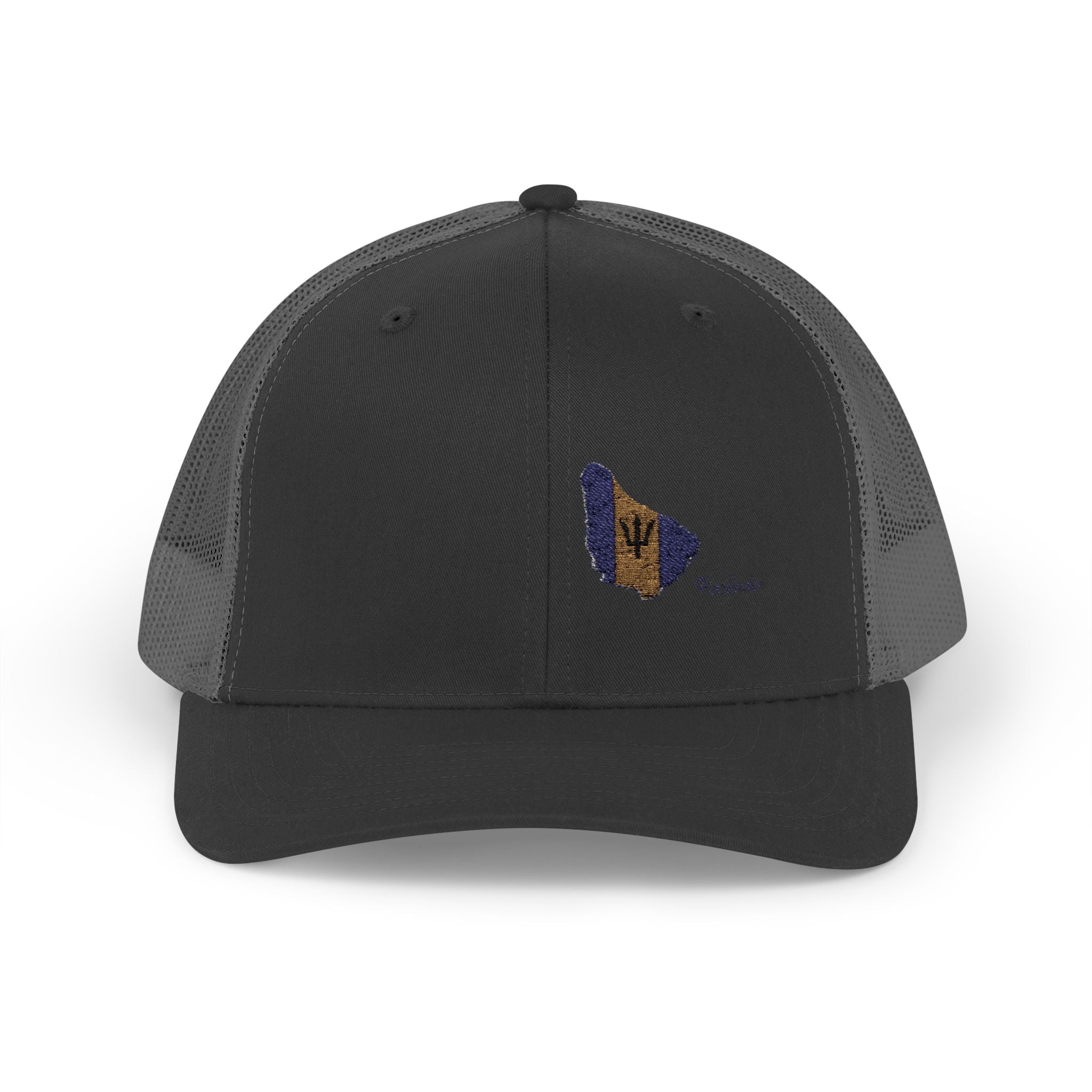 Barbados Flag Outline Snapback Trucker Cap — Glitter Map Patch