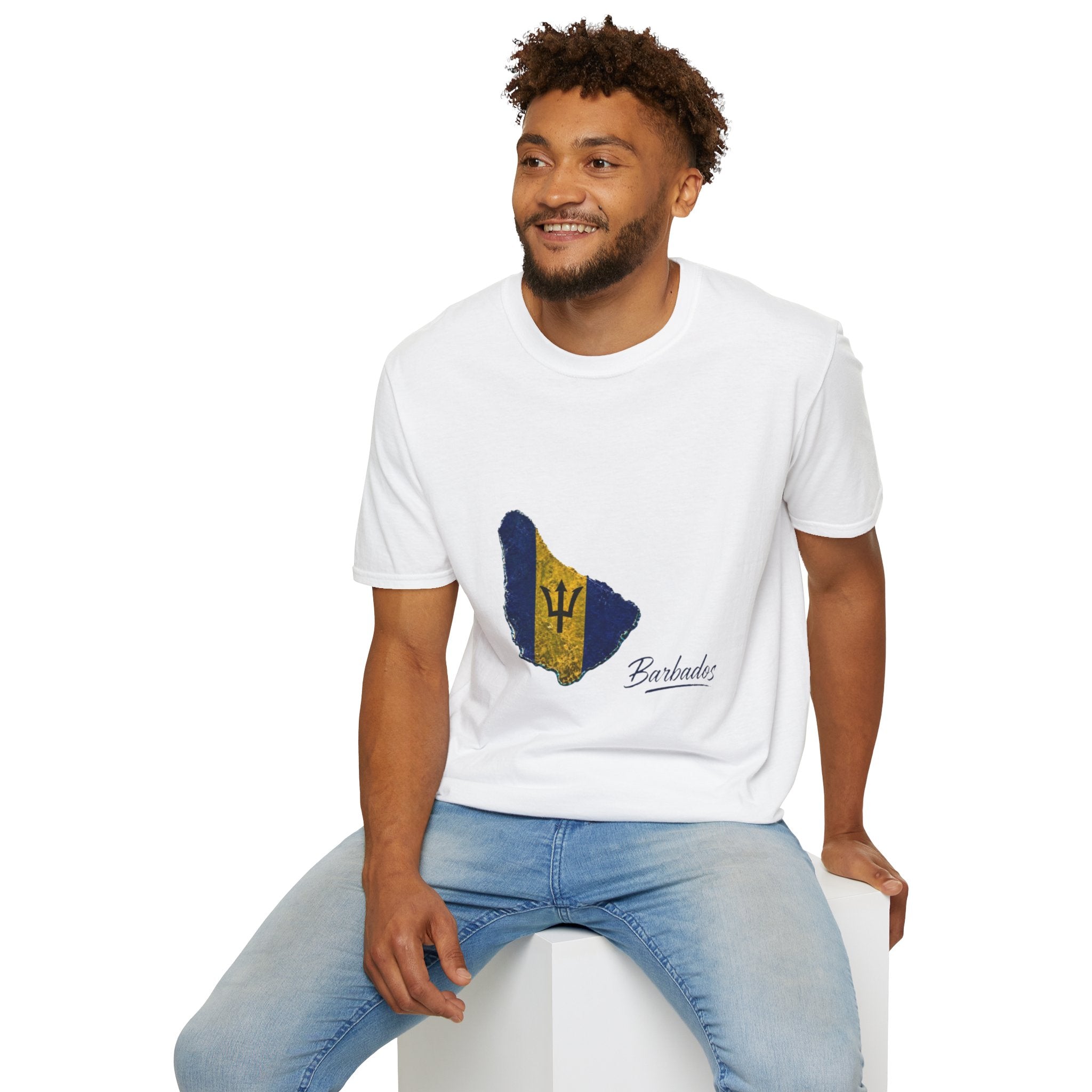 Barbados Flag Map Men T-Shirt – Distressed Island Pride Tee