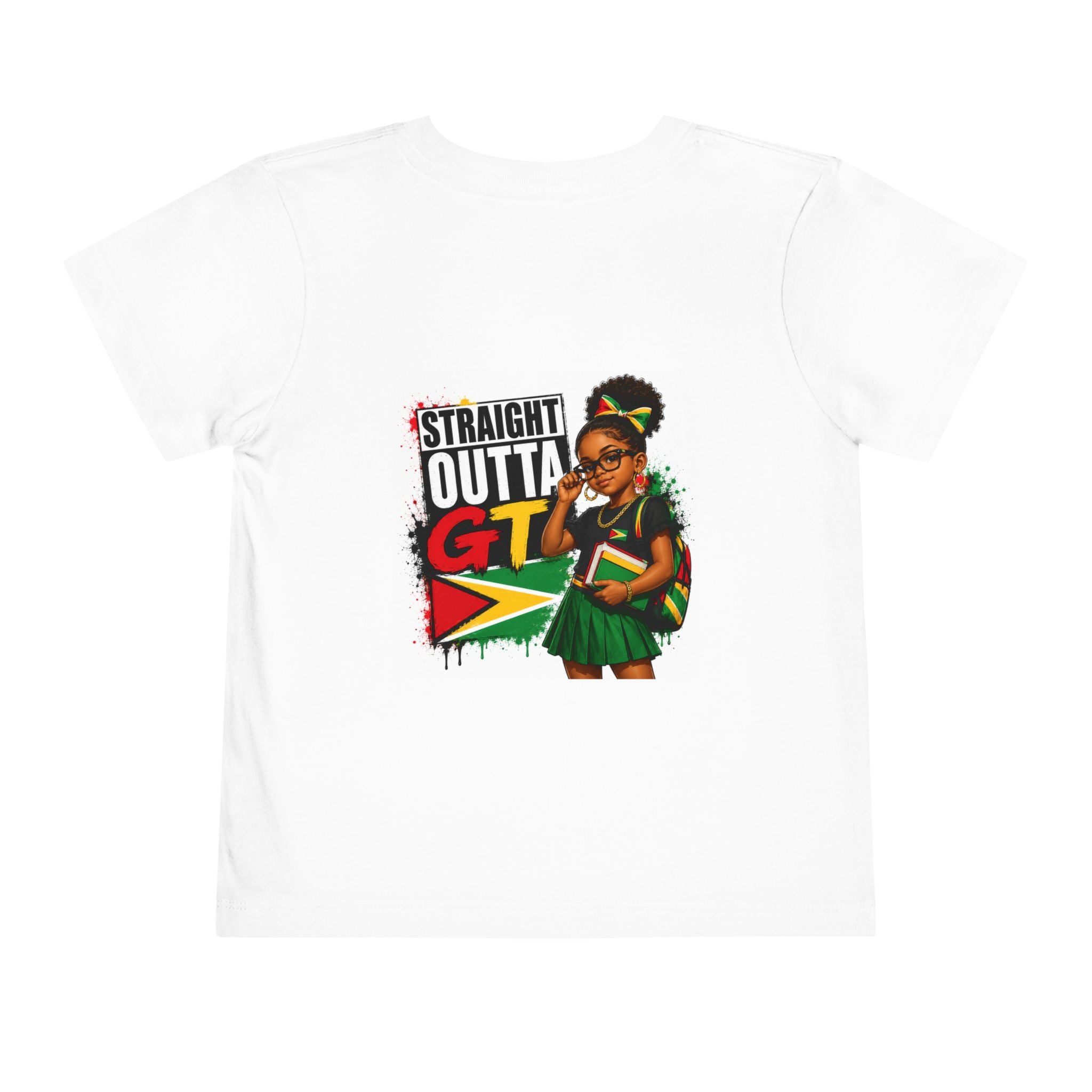 Straight Outta GT Toddler Tee — Guyana Flag Kids Shirt