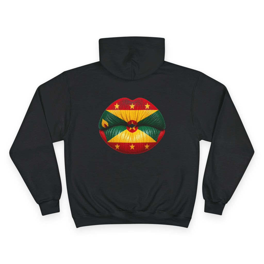 Grenada Flag Lips Hoodie — Bold Caribbean Pride Pullover