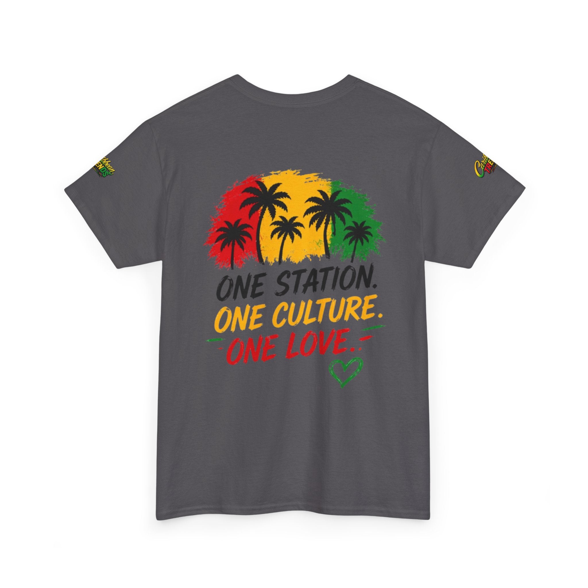 One Station One Culture One Love Men T-Shirt — Reggae Palm Tree Rasta Graphic Tee