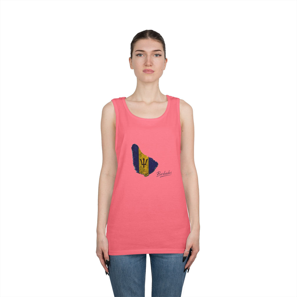 Barbados Flag Men Outline Tank — Island Pride Barbados Graphic Tank Top