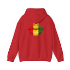 Flag Lip Print Hoodie — Ghana Flag Kiss Graphic Hooded Sweatshirt