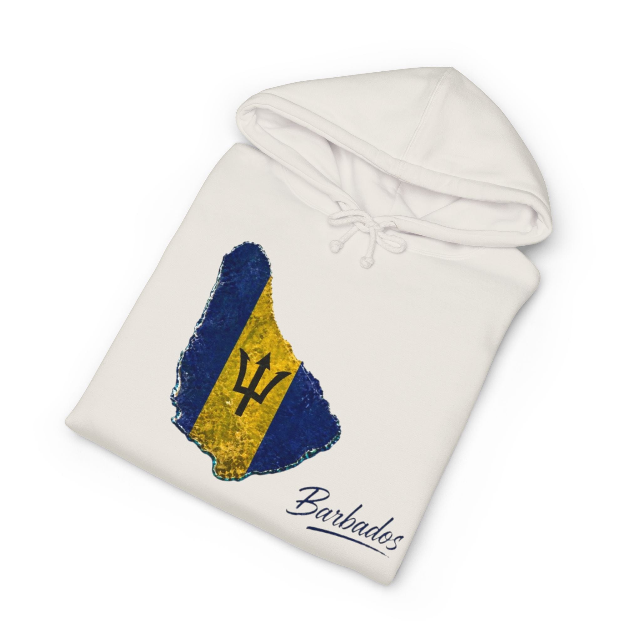 Barbados Flag Map Men Hoodie — Vintage Island Pride Pullover