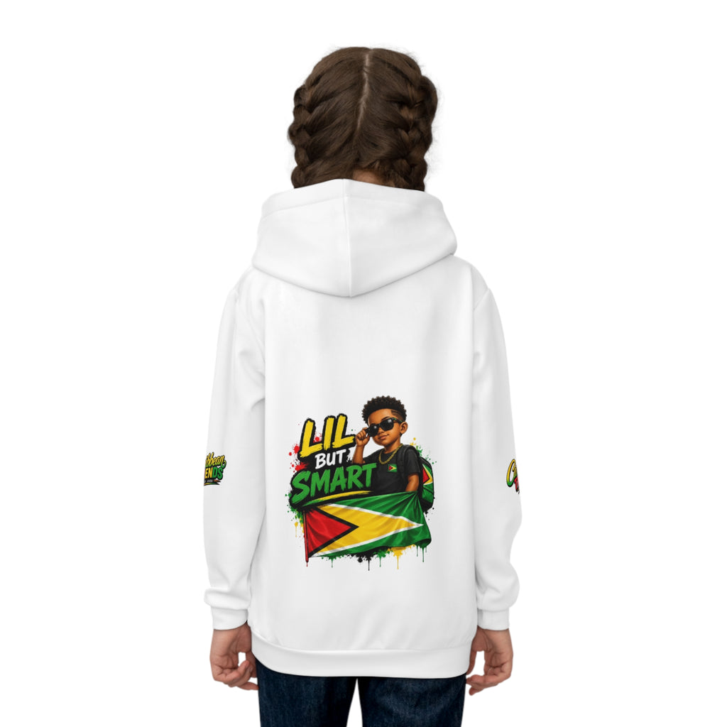 Kids Hoodie — "Lil But Smart" Jamaican Flag Graphic Children's Pullover
