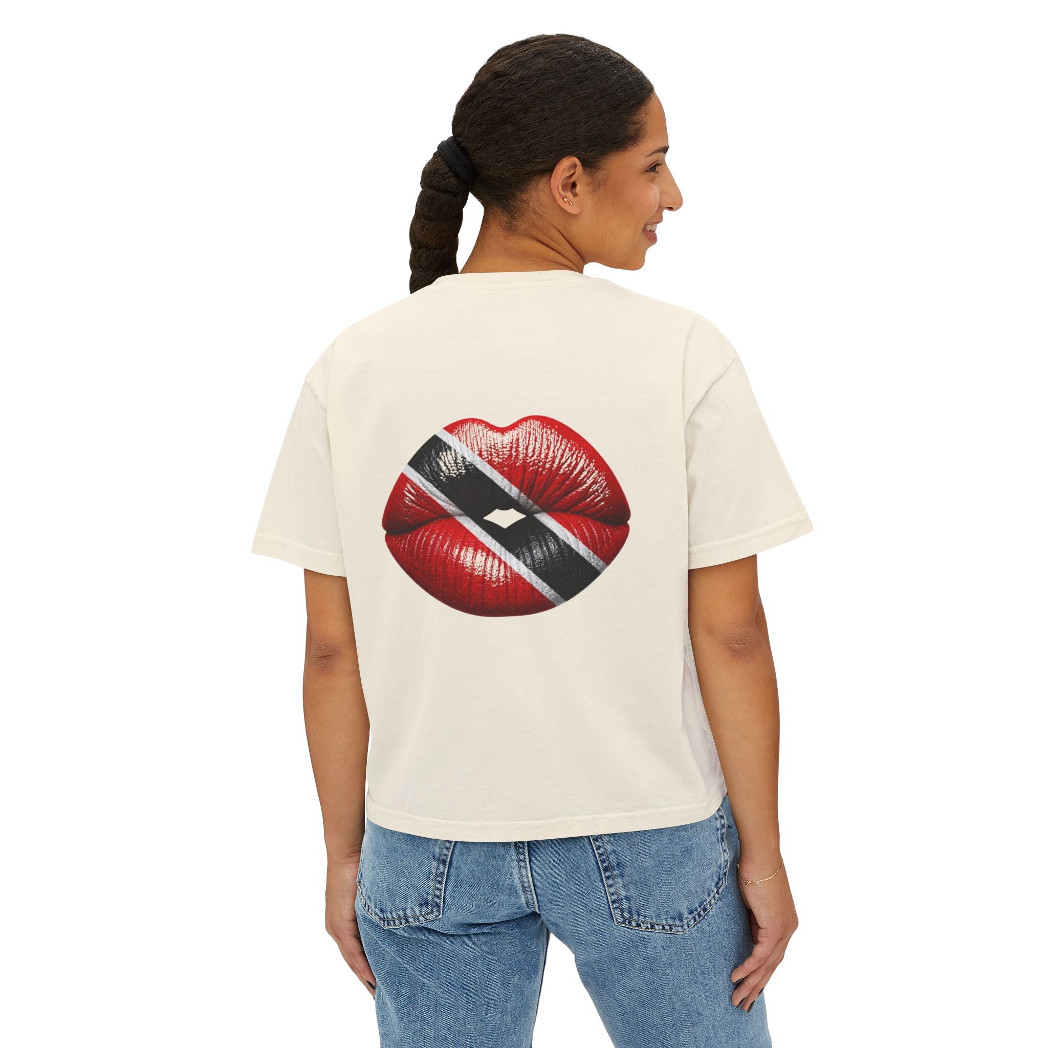 Trinidad & Tobago Flag Kiss Women's Boxy Tee
