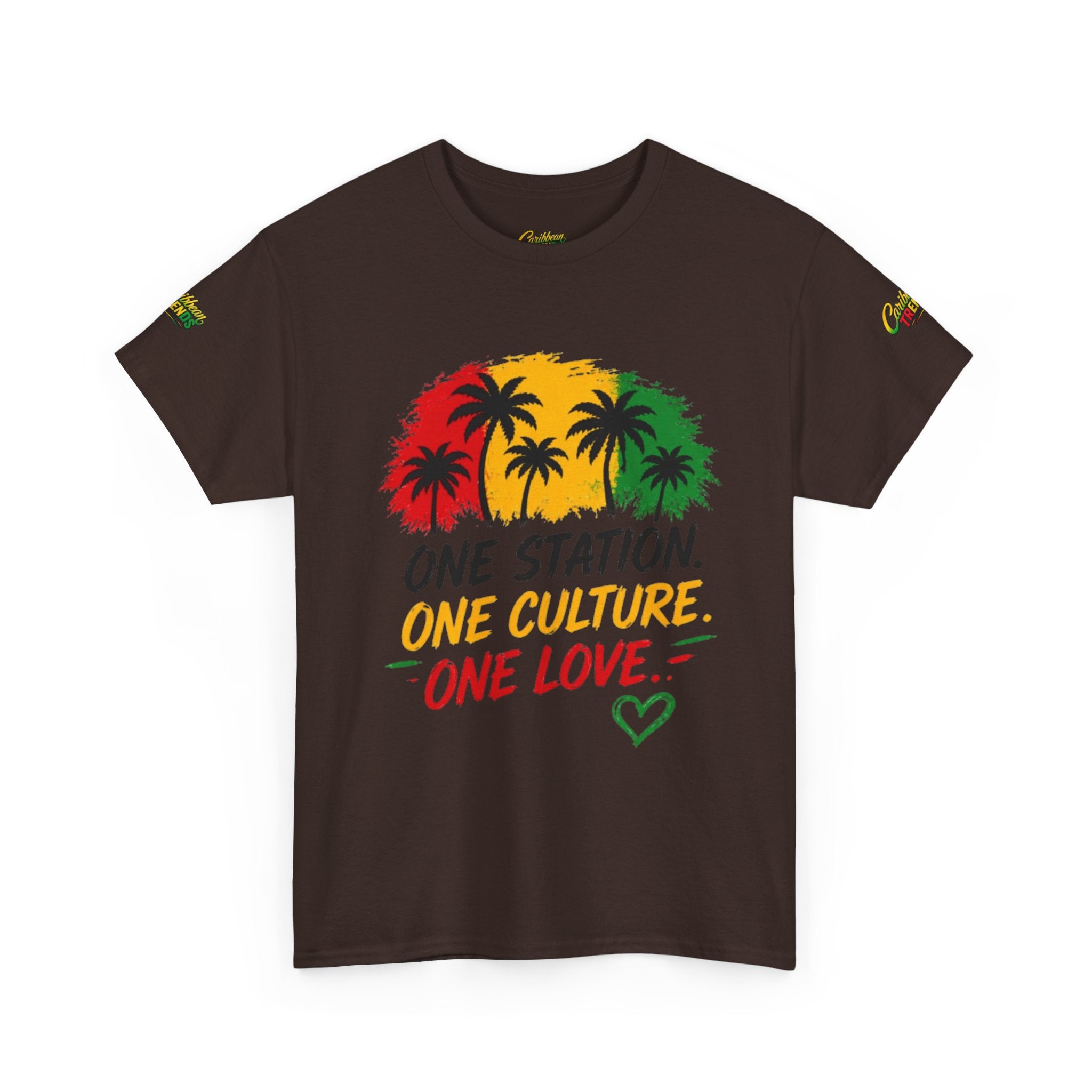 One Station One Culture One Love Men T-Shirt — Reggae Palm Tree Rasta Graphic Tee