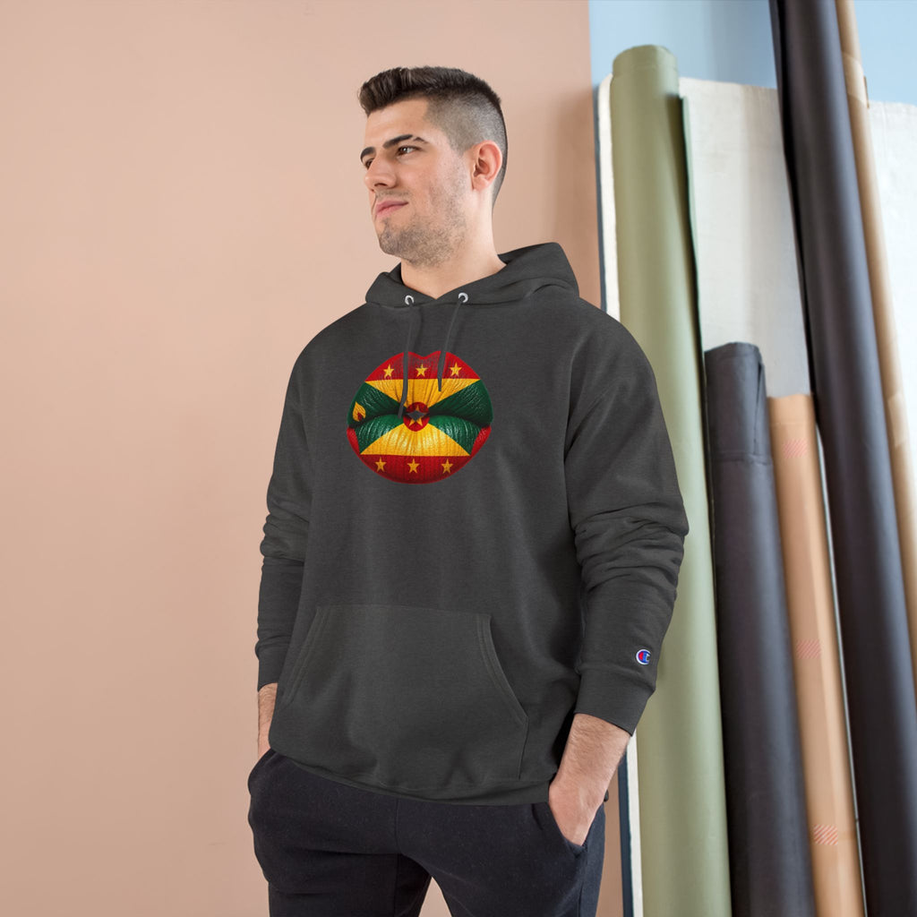 Grenada Flag Lips Hoodie — Bold Caribbean Pride Pullover