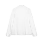 Embroidered Quarter-Zip Pullover — White Athletic Golf Top