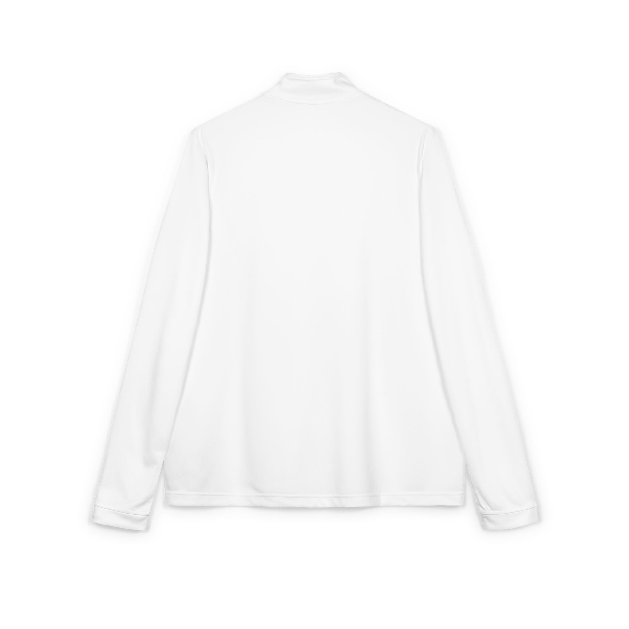 Embroidered Quarter-Zip Pullover — White Athletic Golf Top