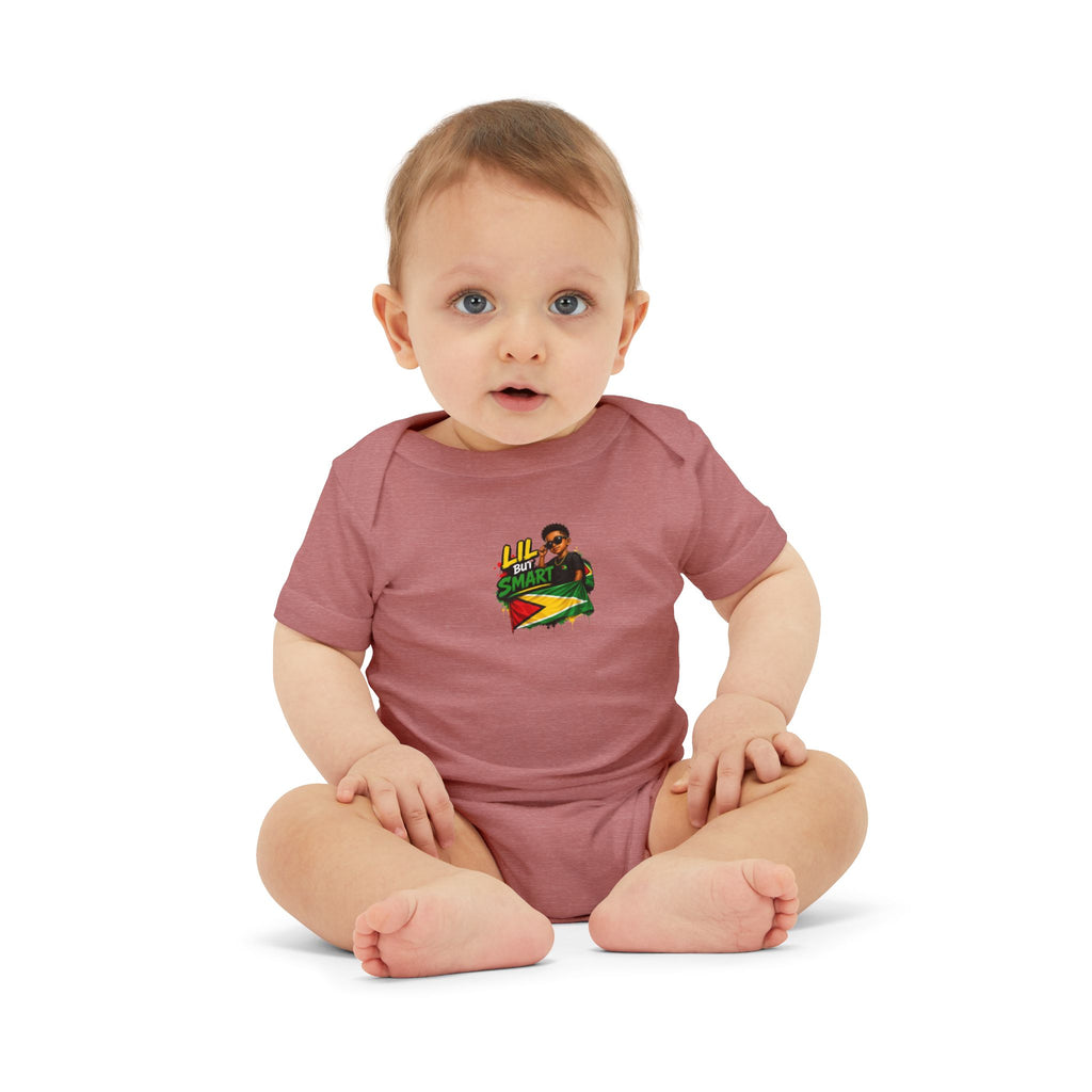 Infant Onesie with Reggae Dad & Guyana Flag Design — Cute Baby Bodysuit