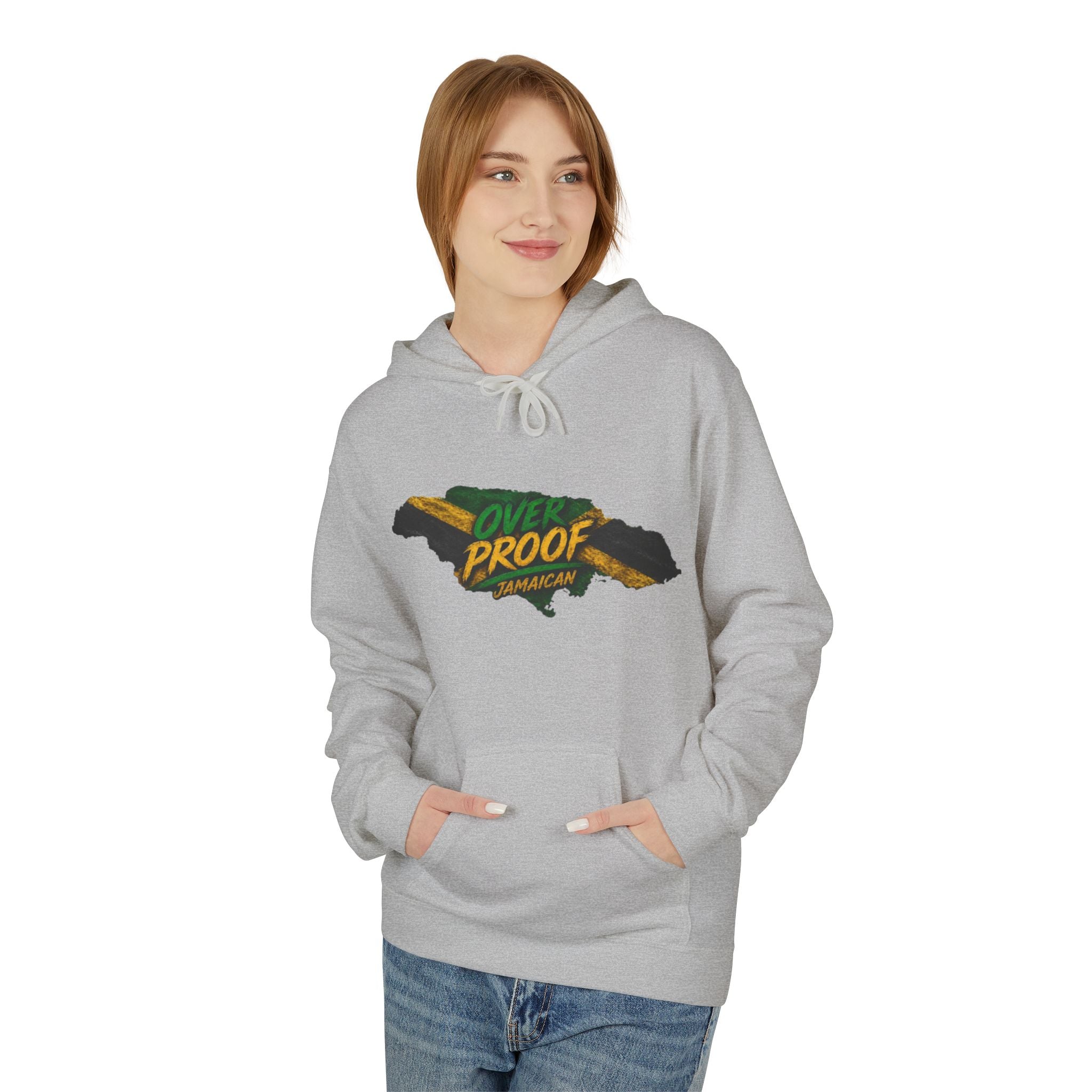 Jamaica Pride Men Hoodie — "Overproof Jamaican" Map Graphic