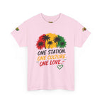One Station One Culture One Love Men T-Shirt — Reggae Palm Tree Rasta Graphic Tee