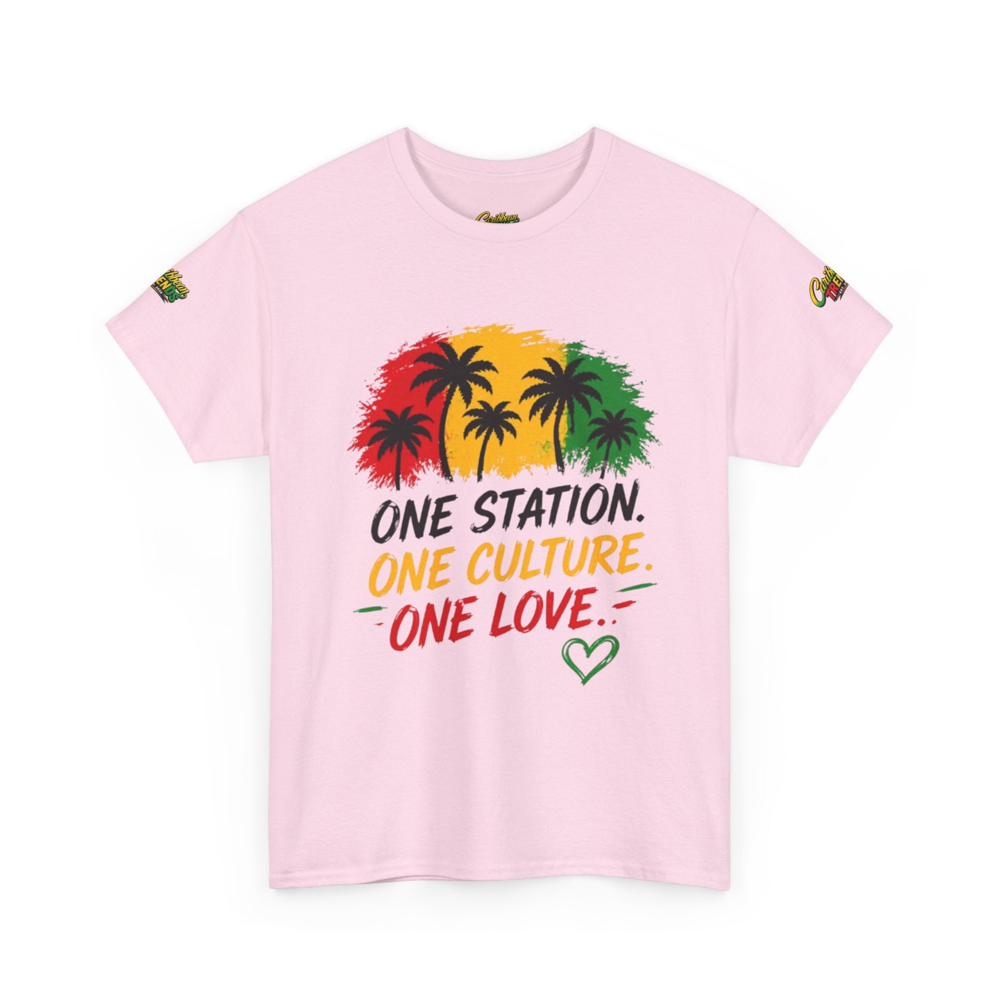 One Station One Culture One Love Men T-Shirt — Reggae Palm Tree Rasta Graphic Tee