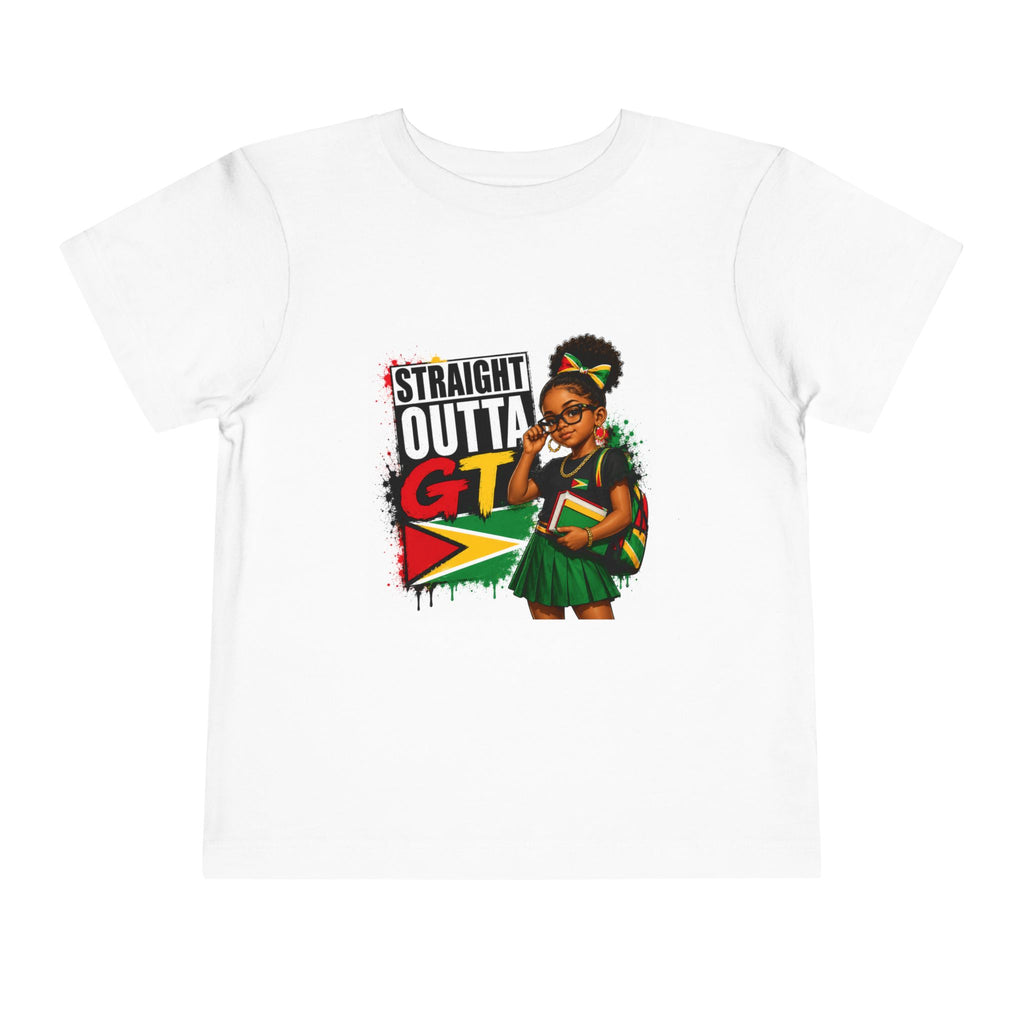 Straight Outta GT Toddler Tee — Guyana Flag Kids Shirt
