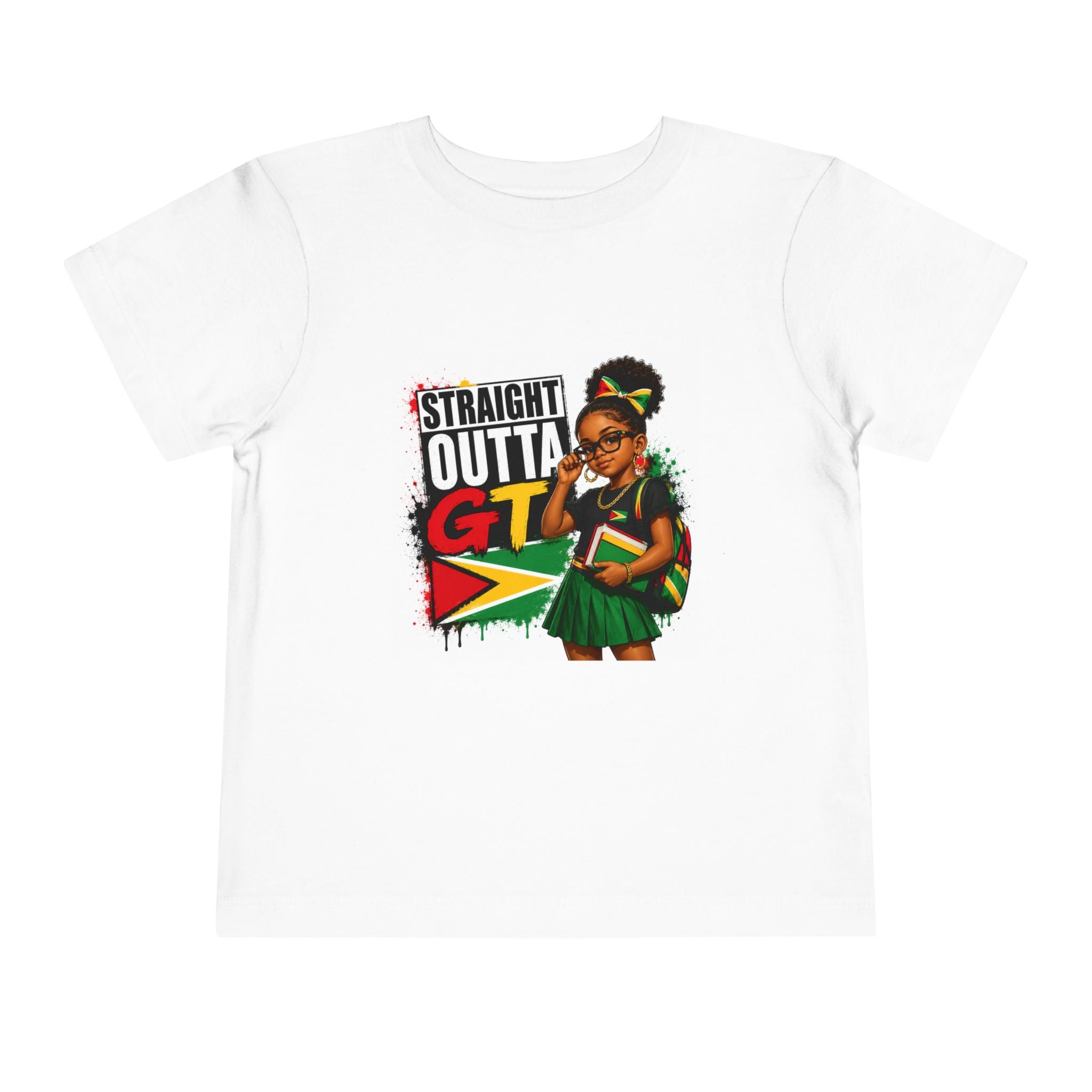 Straight Outta GT Toddler Tee — Guyana Flag Kids Shirt