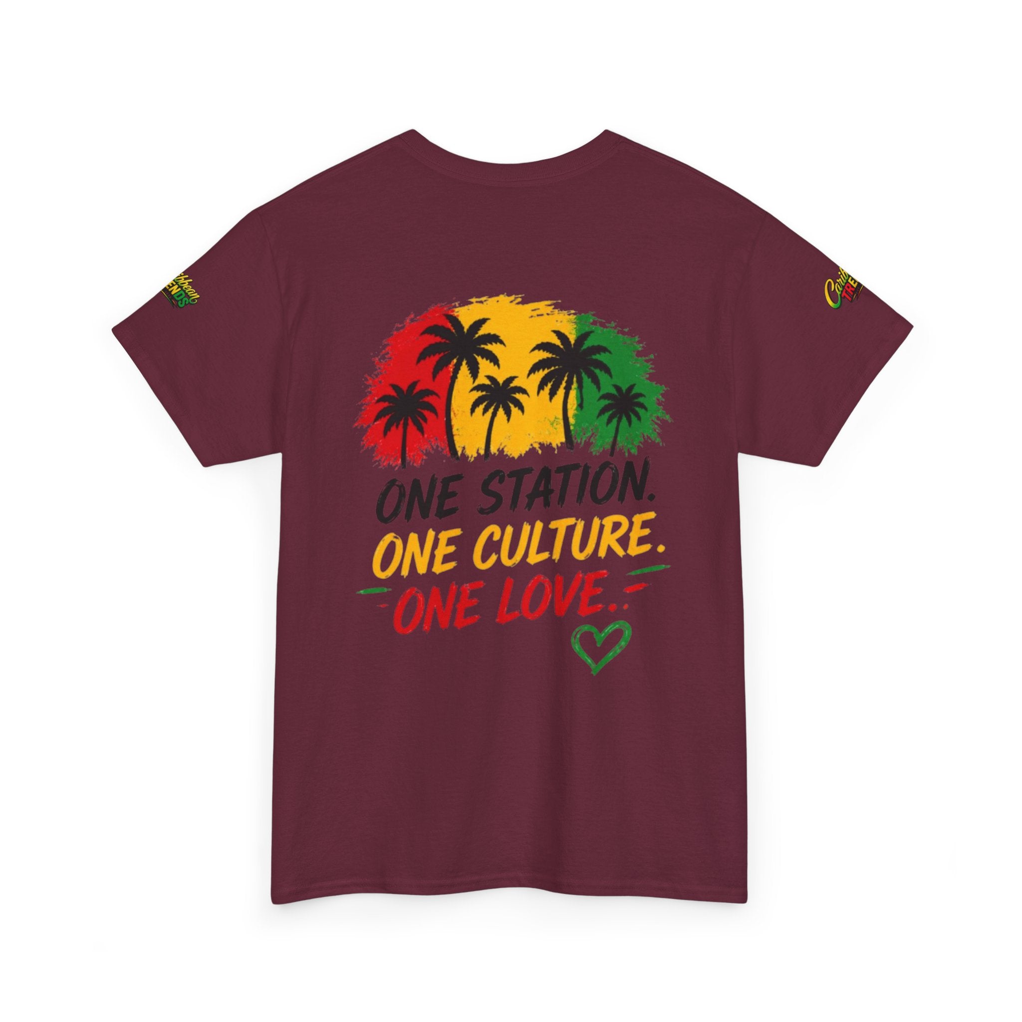 One Station One Culture One Love Men T-Shirt — Reggae Palm Tree Rasta Graphic Tee