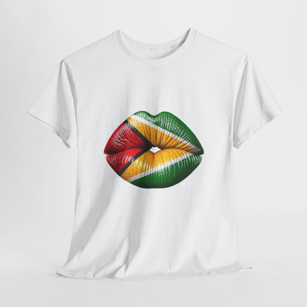 Reggae Flag Kiss T-Shirt — Jamaican Colors Lip Print Tee