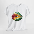 Reggae Flag Kiss T-Shirt — Jamaican Colors Lip Print Tee