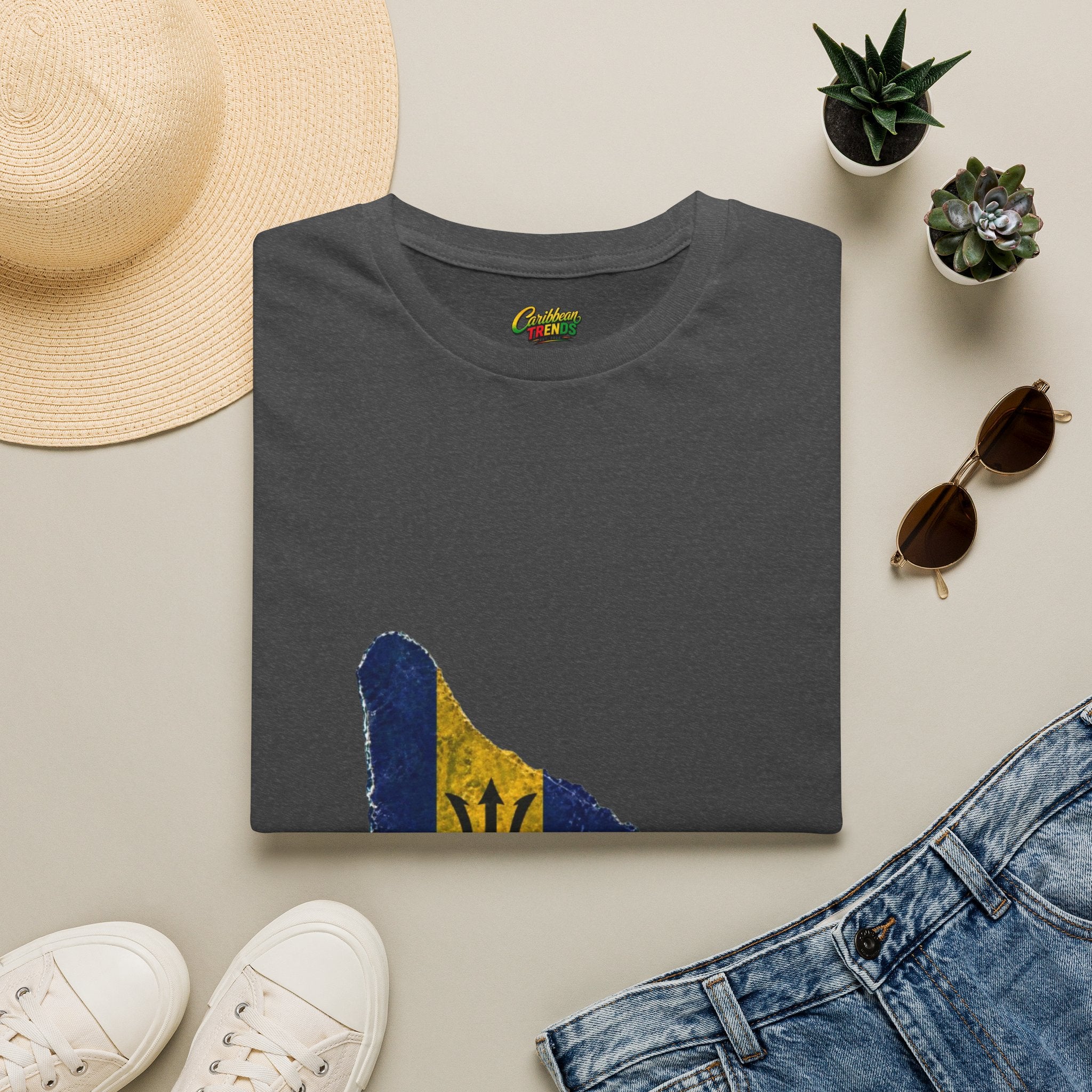 Barbados Flag Map Men T-Shirt – Distressed Island Pride Tee