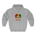 Rasta Palm Zip Hoodie – "One Nation, One Love" Tropical Zip-Up Men Hoodies