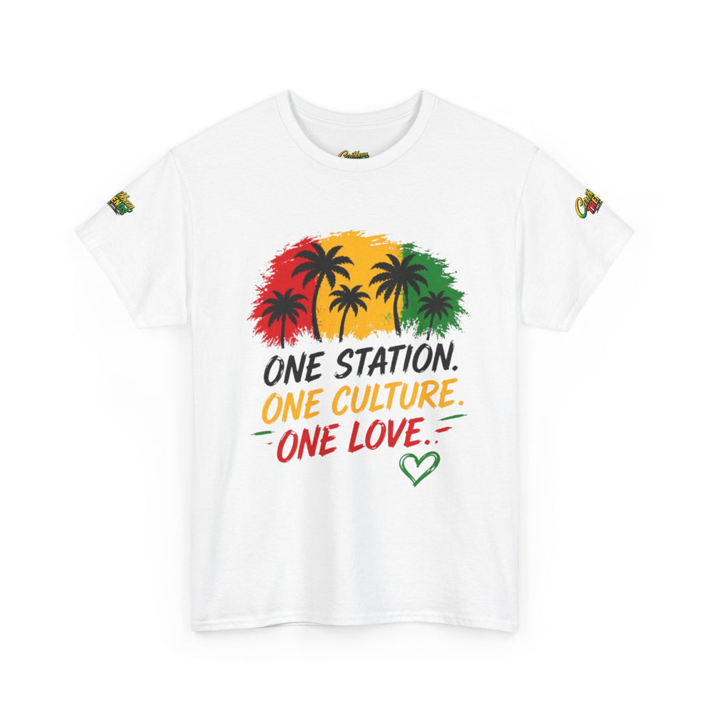 One Station One Culture One Love Men T-Shirt — Reggae Palm Tree Rasta Graphic Tee