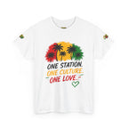 One Station One Culture One Love Men T-Shirt — Reggae Palm Tree Rasta Graphic Tee