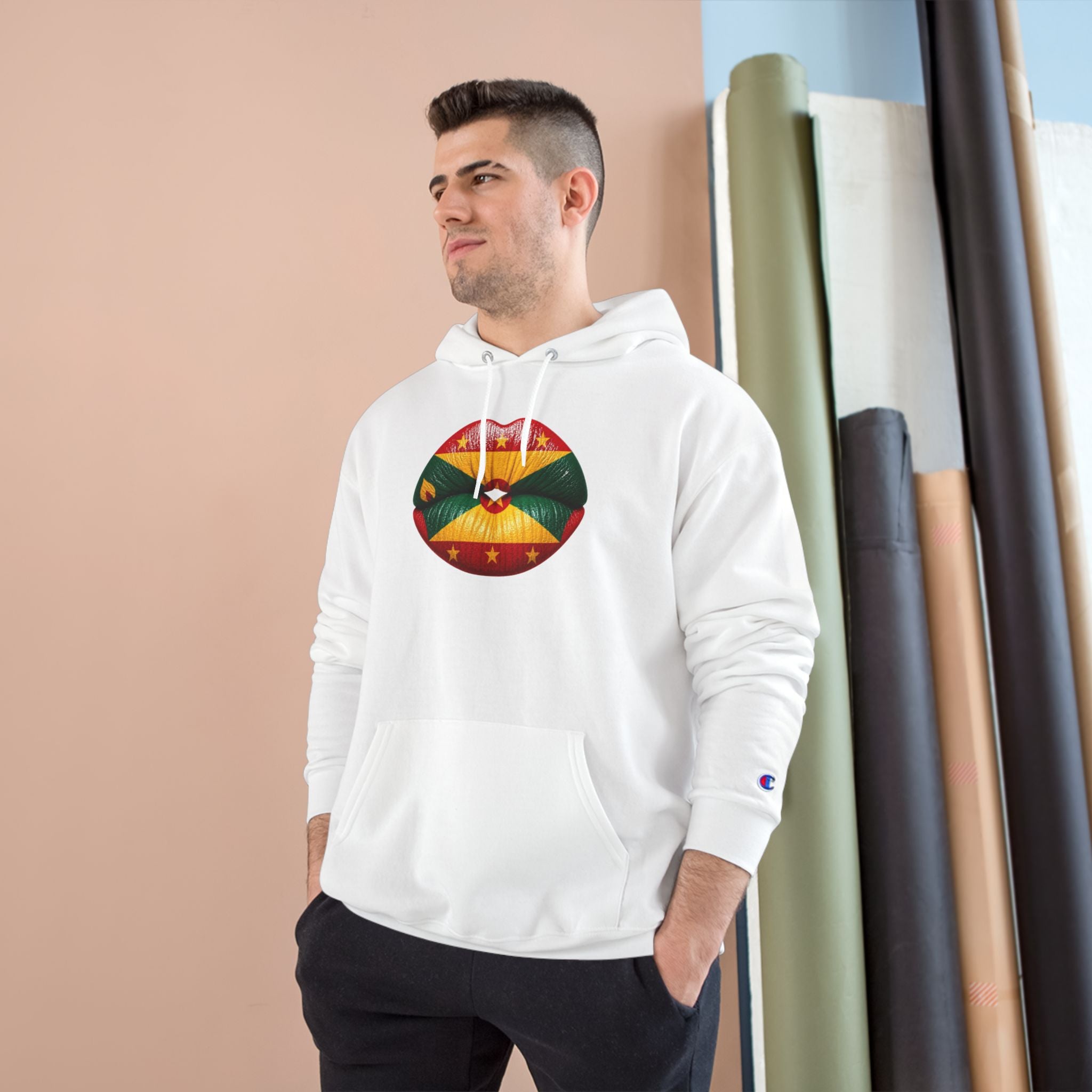 Grenada Flag Lips Hoodie — Bold Caribbean Pride Pullover