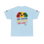 One Station One Culture One Love Men T-Shirt — Reggae Palm Tree Rasta Graphic Tee