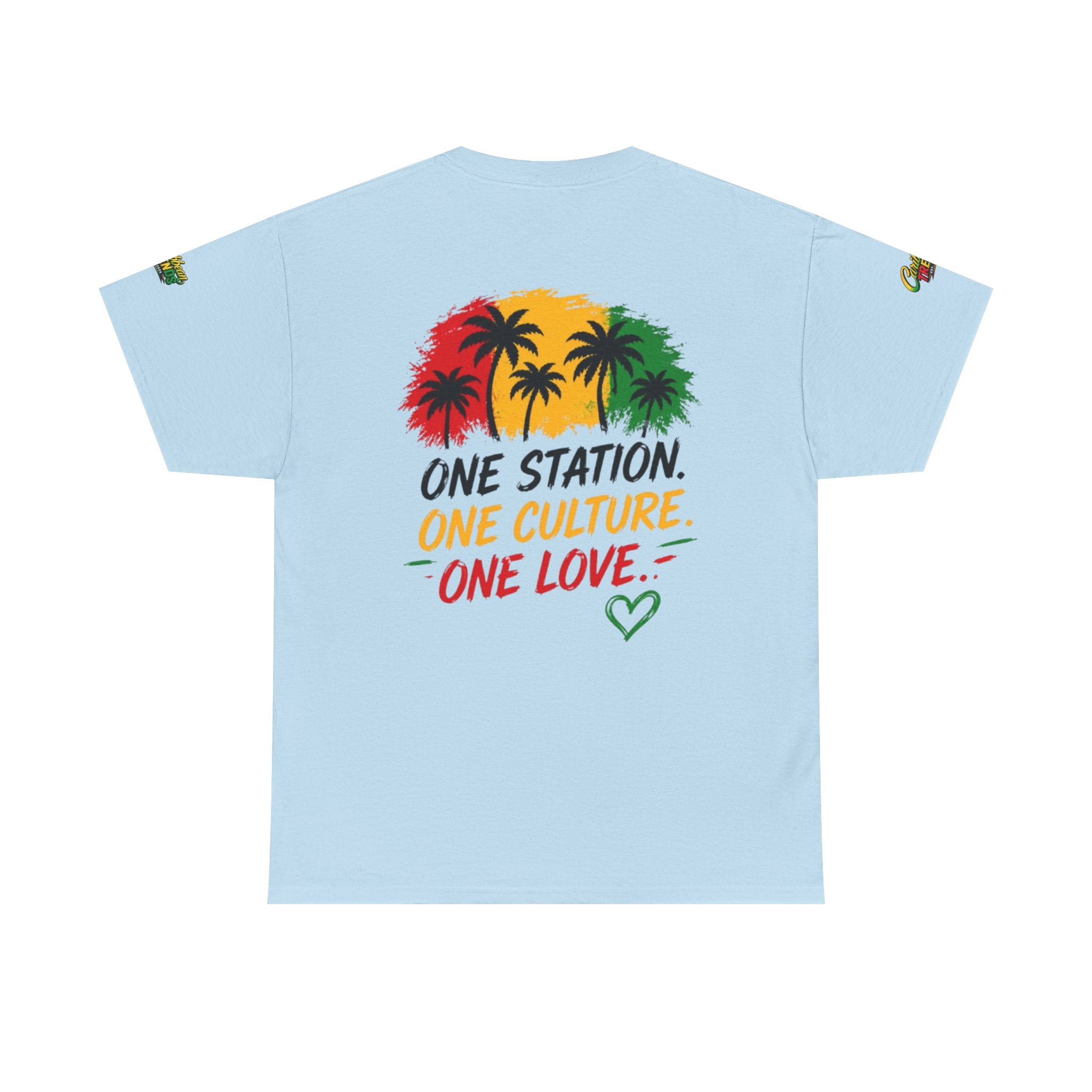 One Station One Culture One Love Men T-Shirt — Reggae Palm Tree Rasta Graphic Tee
