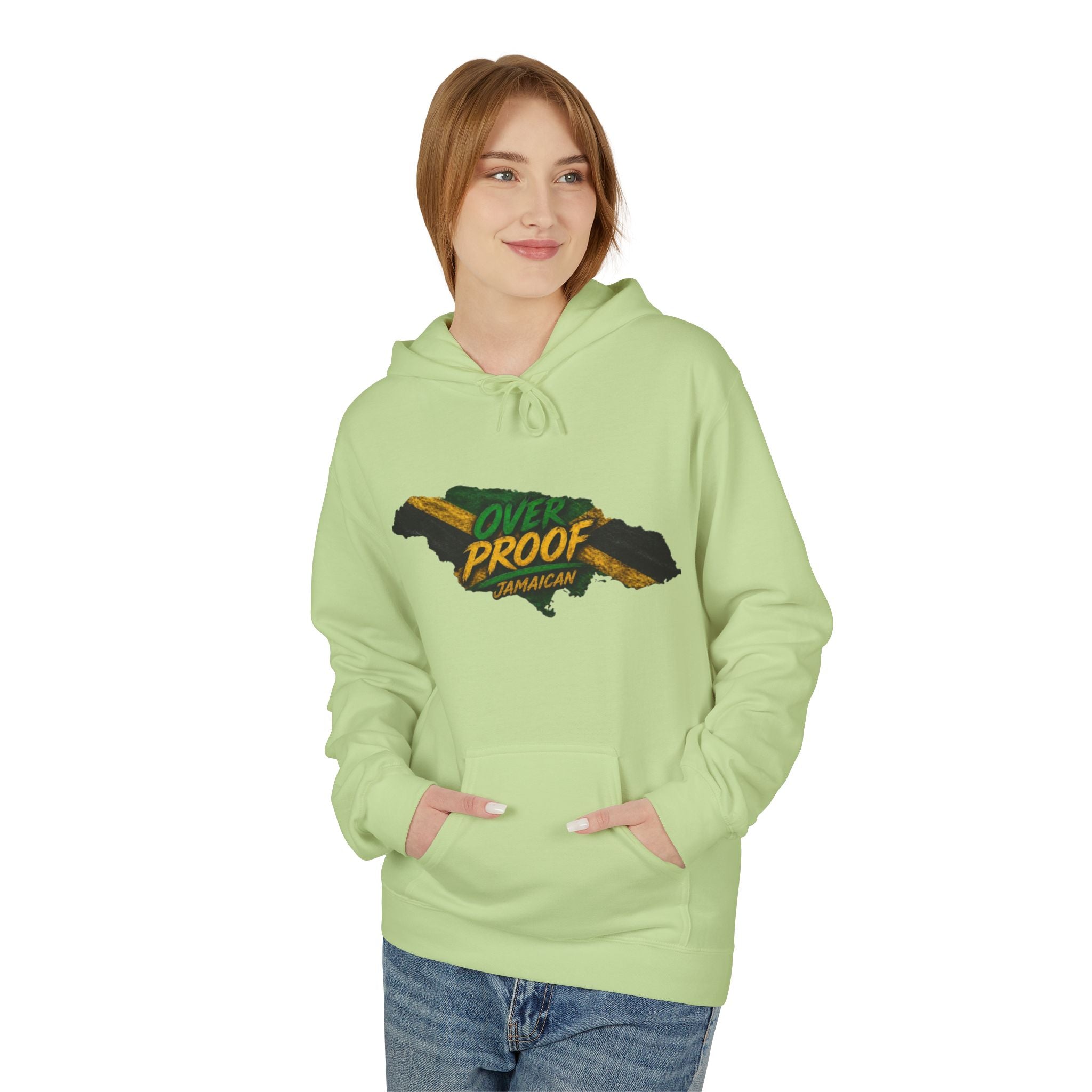 Jamaica Pride Men Hoodie — "Overproof Jamaican" Map Graphic