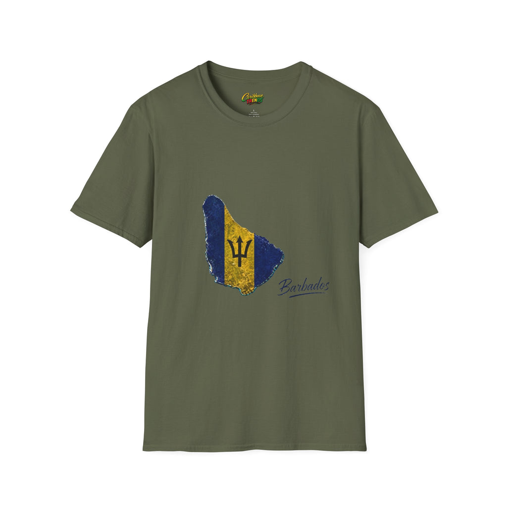 Barbados Flag Map Men T-Shirt – Distressed Island Pride Tee