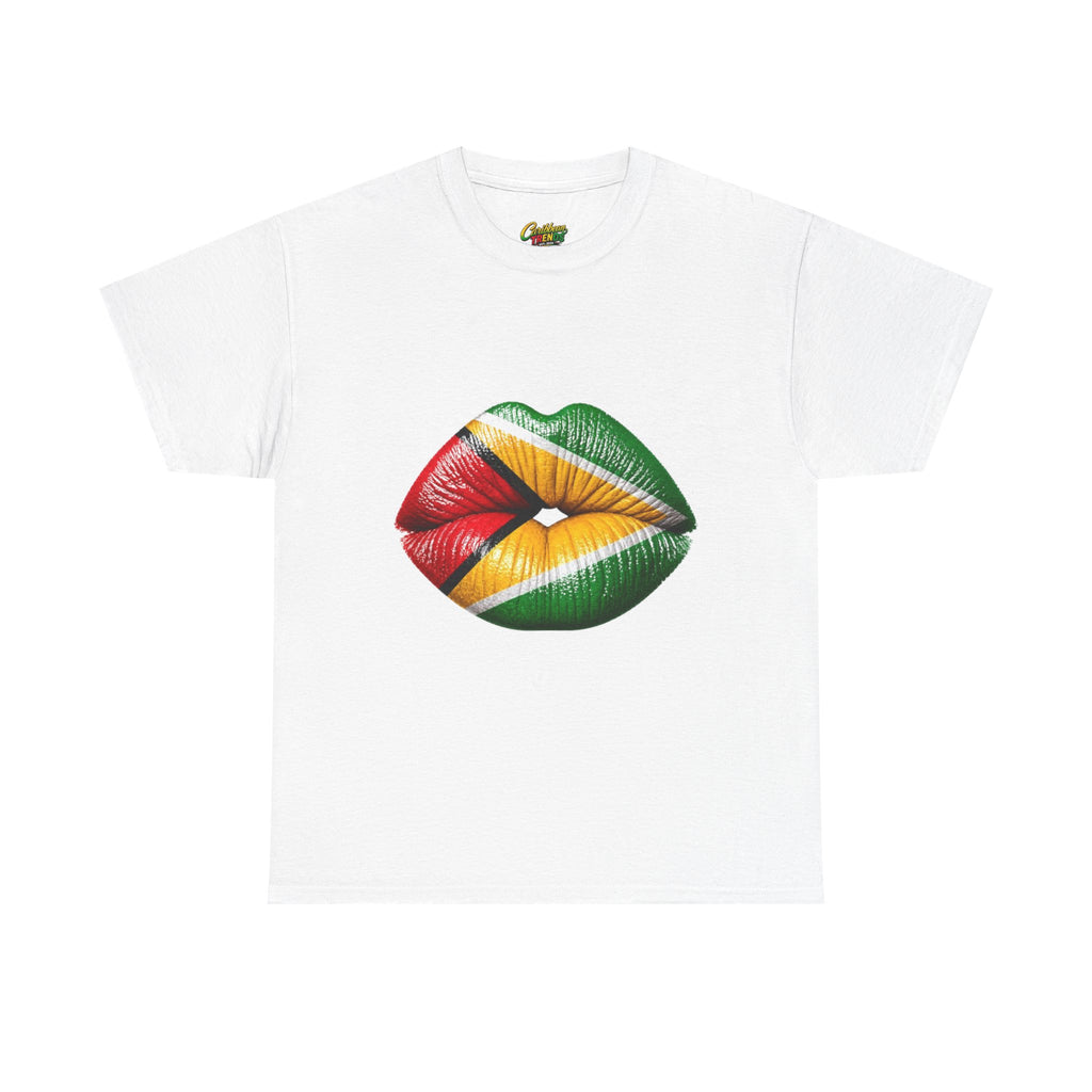 Reggae Flag Kiss T-Shirt — Jamaican Colors Lip Print Tee