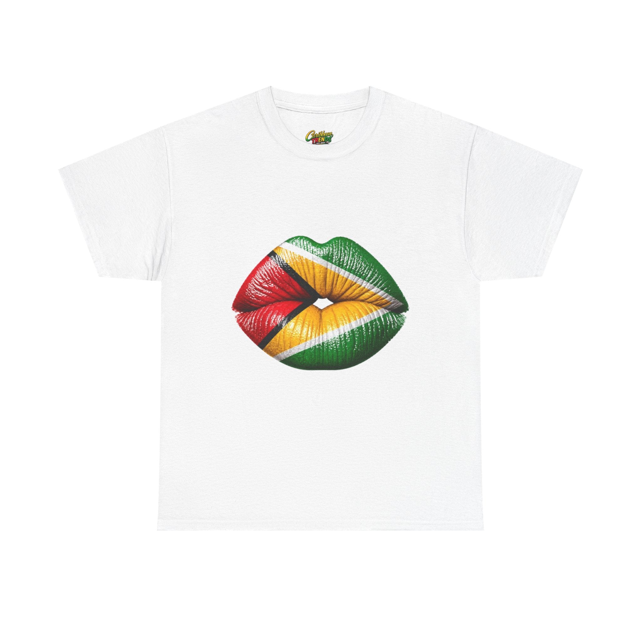 Reggae Flag Kiss T-Shirt — Jamaican Colors Lip Print Tee